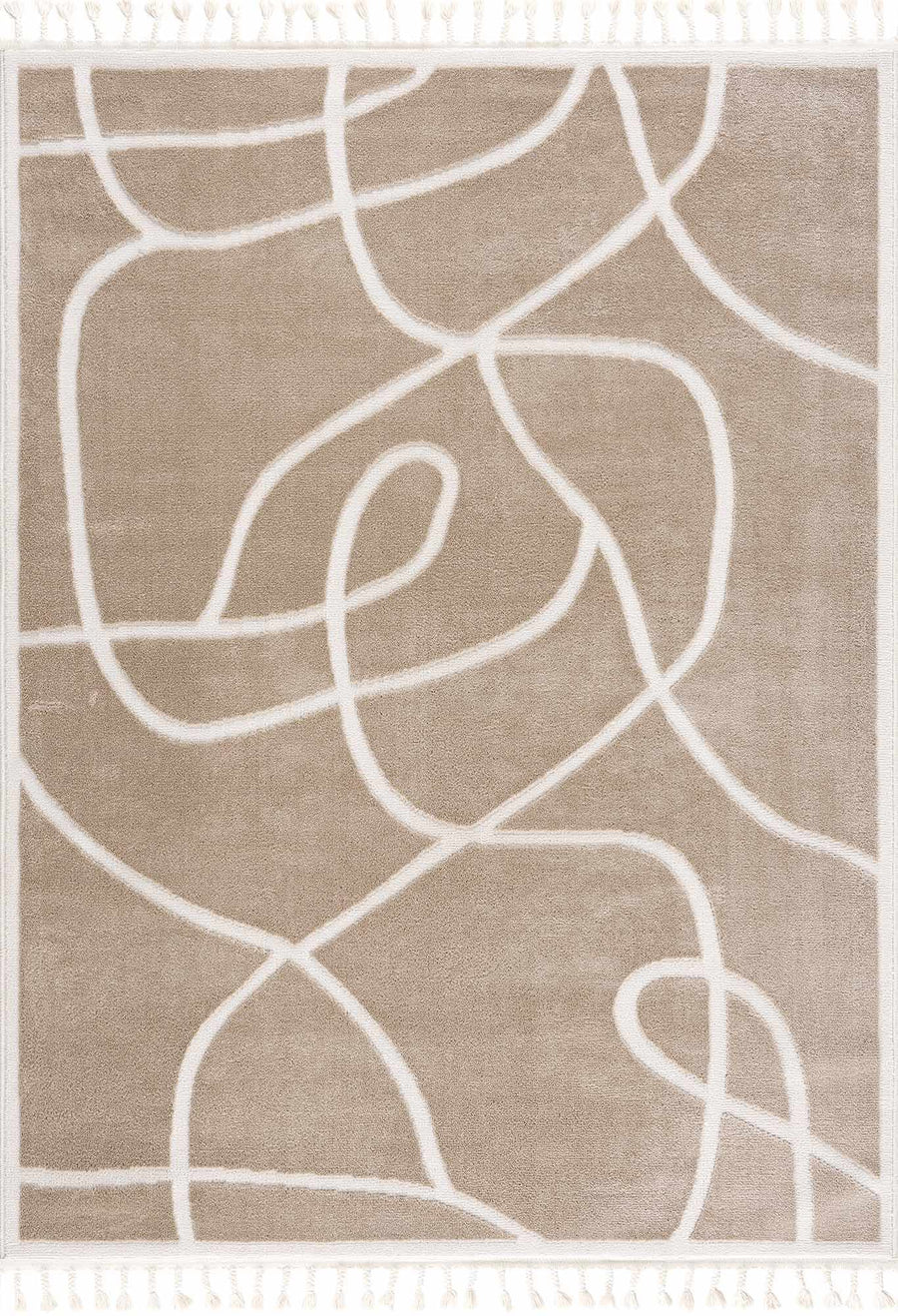 Modern Contemporary Tan And Ivory Area Rug - The Rug Decor