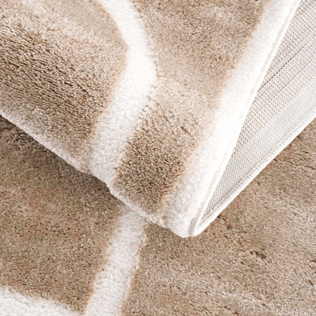 Modern Contemporary Tan And Ivory Area Rug - The Rug Decor
