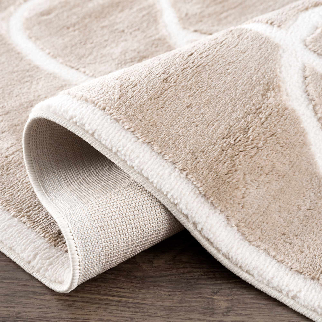 Modern Contemporary Tan And Ivory Area Rug - The Rug Decor