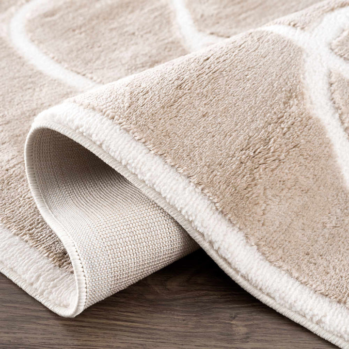 Modern Contemporary Tan And Ivory Area Rug - The Rug Decor