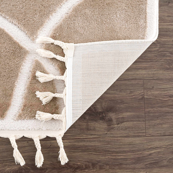 Modern Contemporary Tan And Ivory Area Rug - The Rug Decor