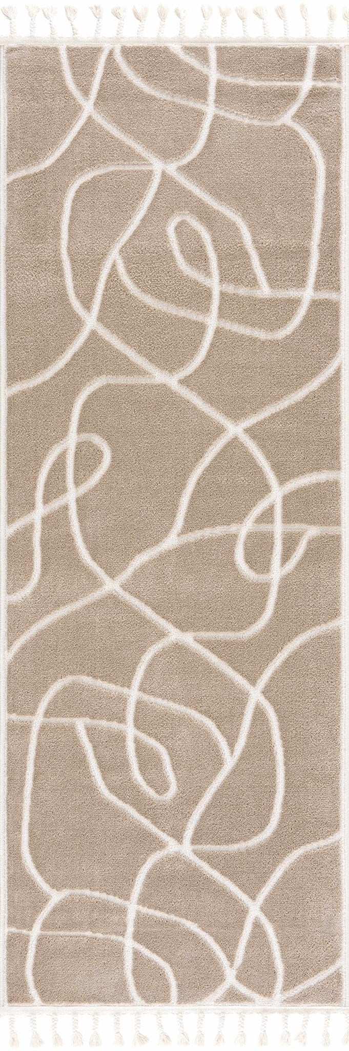 Modern Contemporary Tan And Ivory Area Rug - The Rug Decor
