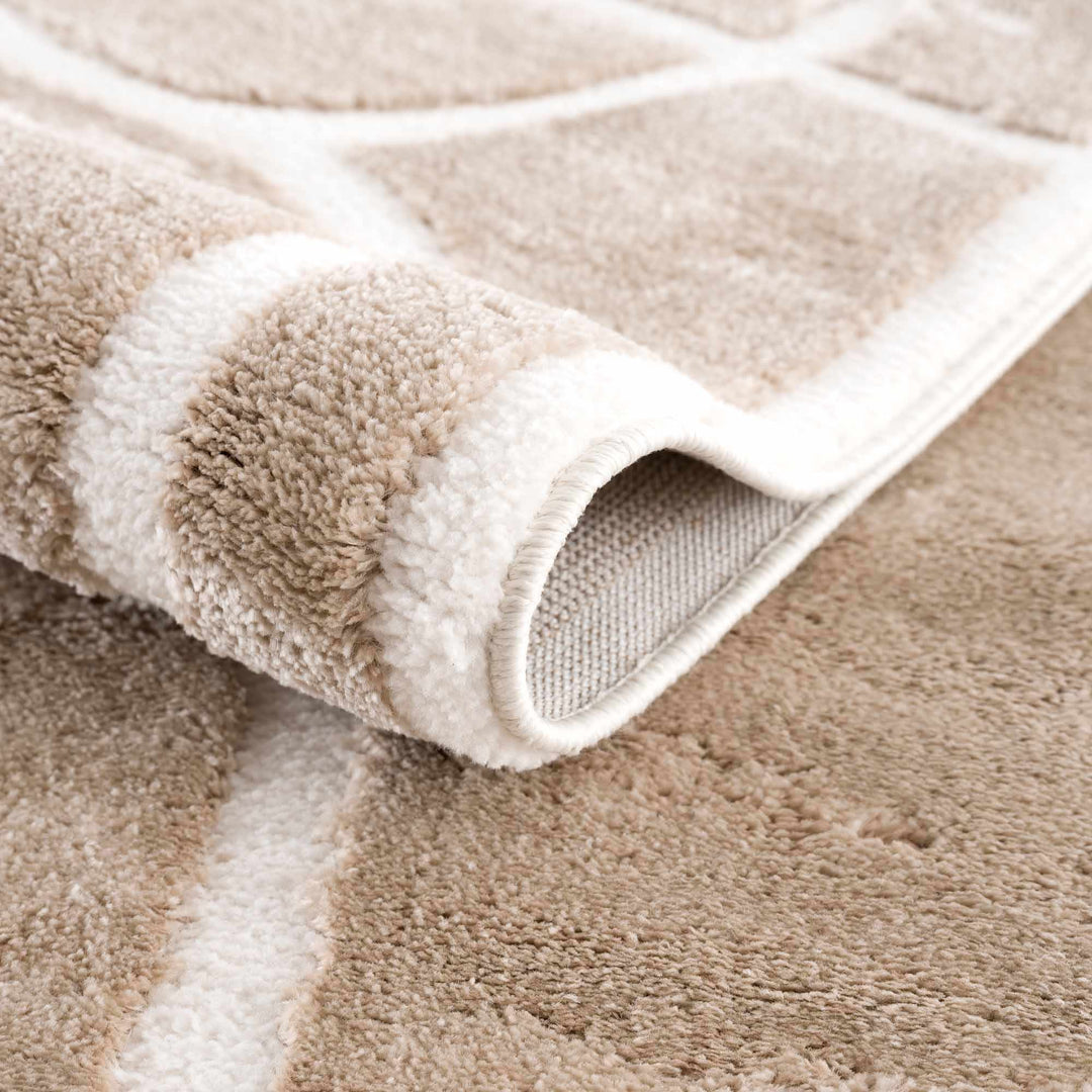 Modern Contemporary Tan And Ivory Area Rug - The Rug Decor