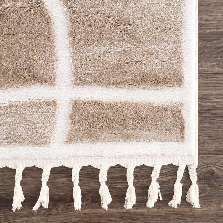 Modern Contemporary Tan And Ivory Area Rug - The Rug Decor