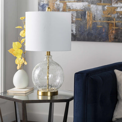 Modern Contemporary White and Gold Table Lamp, Bed Side Lamp - The Rug Decor