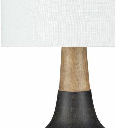 Modern Contemporary White, Tan and Charcoal Table Lamp, Bed Side Lamp - The Rug Decor