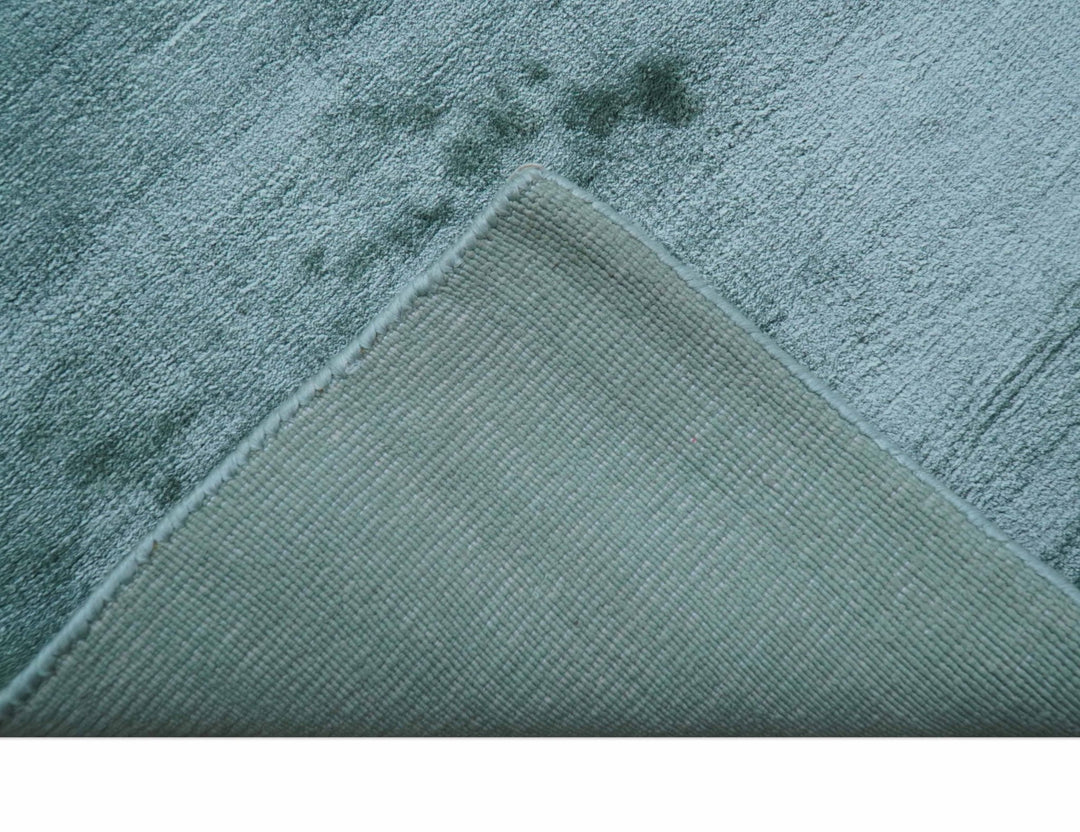 Modern Design Aqua Green Hand Loom 10x14 Art Silk Rug - The Rug Decor