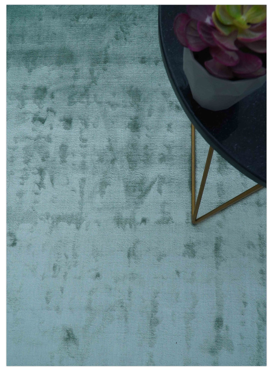 Modern Design Aqua Green Hand Loom 10x14 Art Silk Rug - The Rug Decor