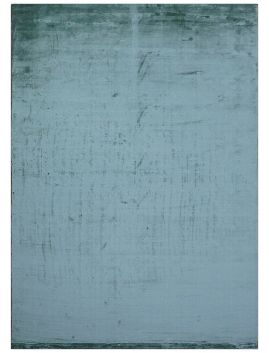 Modern Design Aqua Green Hand Loom 10x14 Art Silk Rug - The Rug Decor