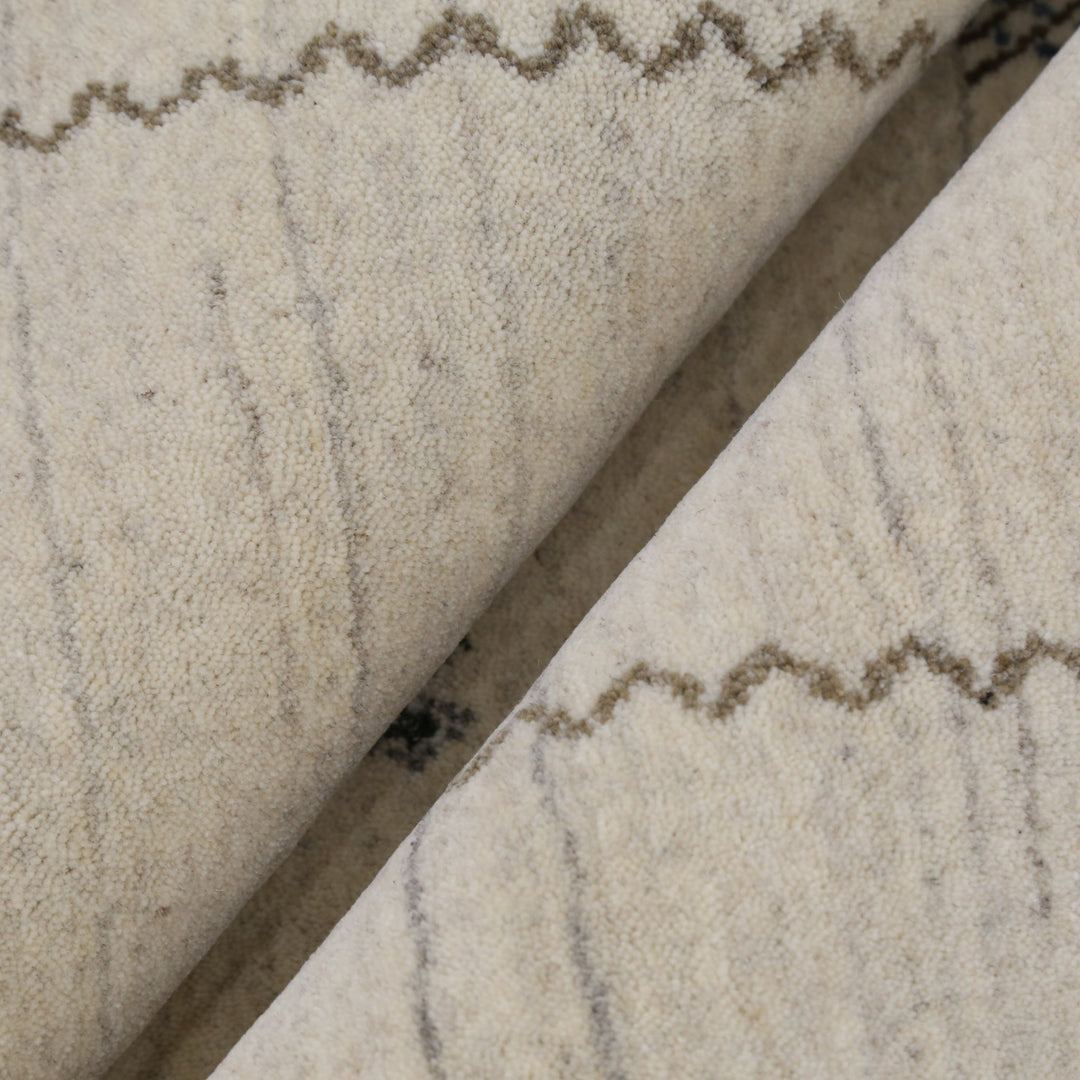 Modern Design Beige Hand Loomed Wool Area Rug - The Rug Decor