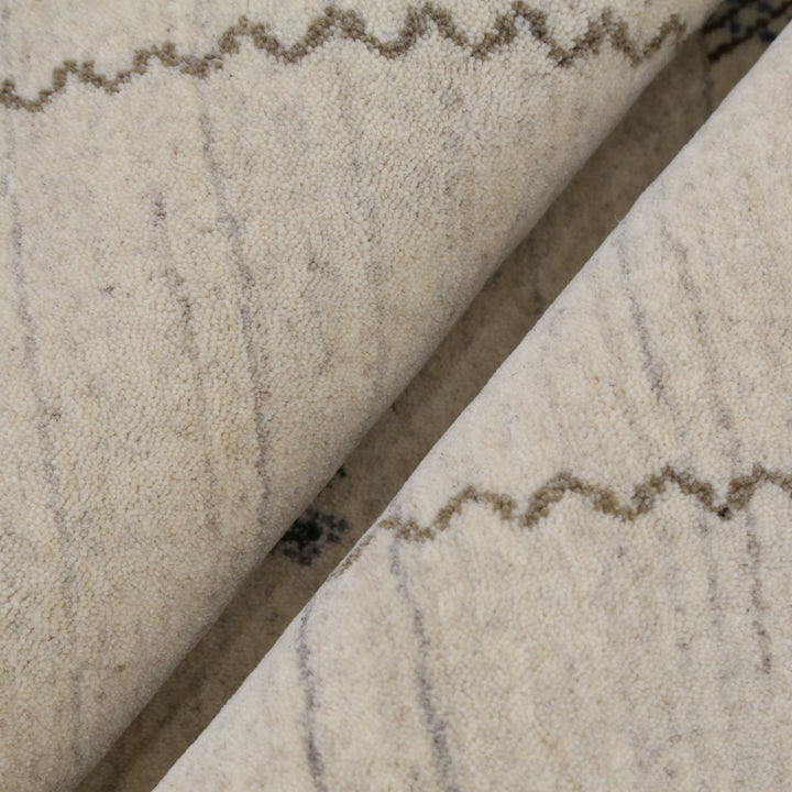 Modern Design Beige Hand Loomed Wool Area Rug - The Rug Decor