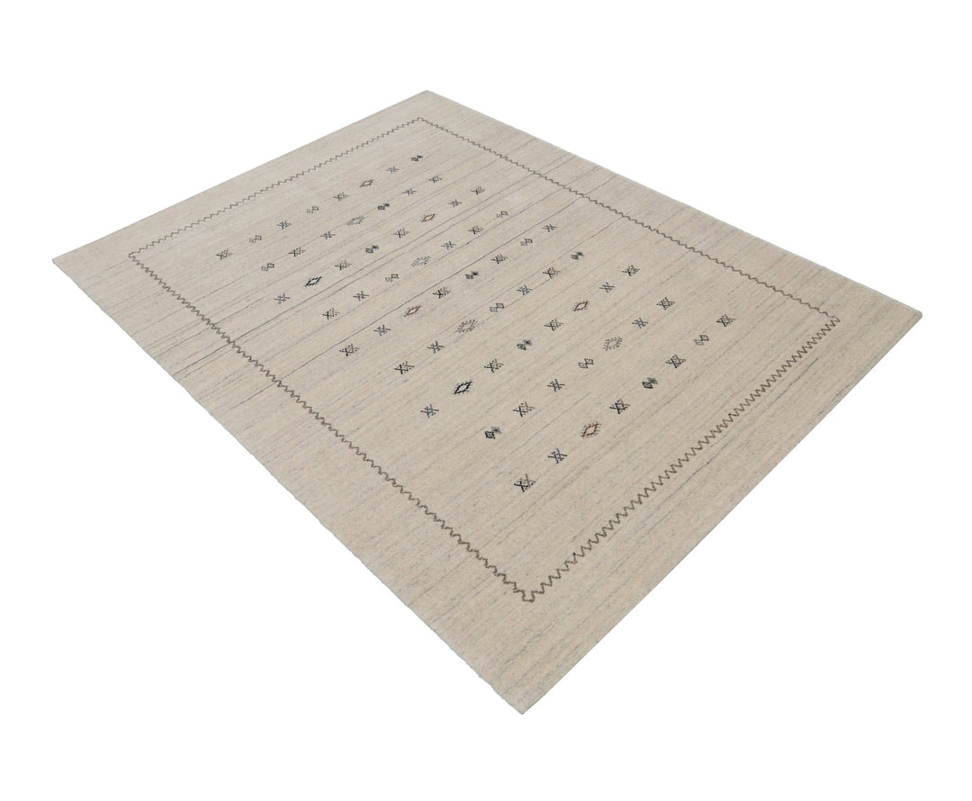 Modern Design Beige Hand Loomed Wool Area Rug - The Rug Decor