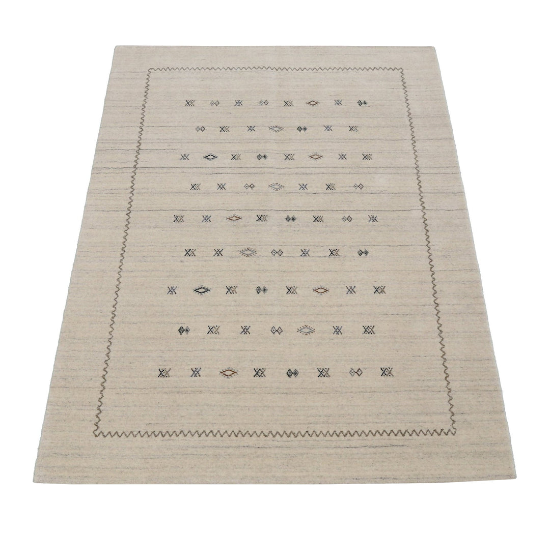 Modern Design Beige Hand Loomed Wool Area Rug - The Rug Decor