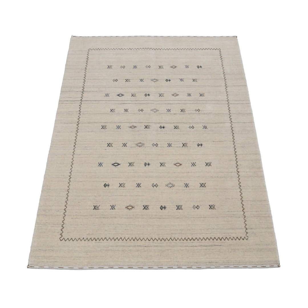 Modern Design Beige Hand Loomed Wool Area Rug - The Rug Decor