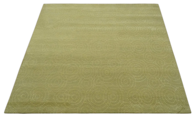 Modern Design Olive Hand loom 6x6 Square wool Area Rug - The Rug Decor