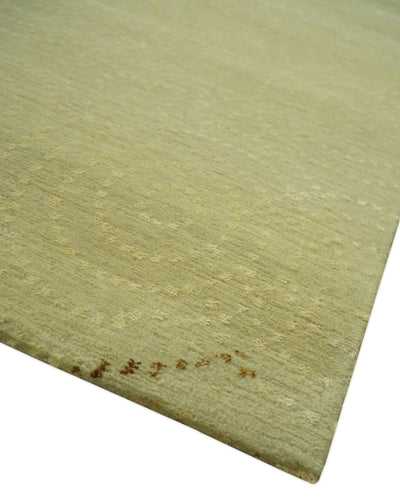 Modern Design Olive Hand loom 6x6 Square wool Area Rug - The Rug Decor