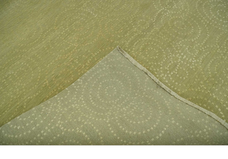 Modern Design Olive Hand loom 6x6 Square wool Area Rug - The Rug Decor