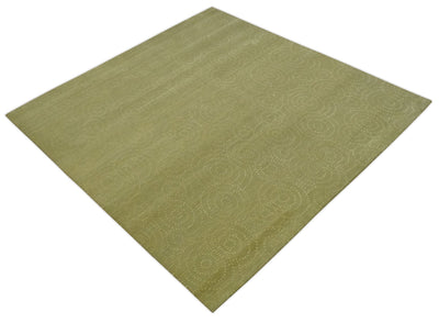 Modern Design Olive Hand loom 6x6 Square wool Area Rug - The Rug Decor