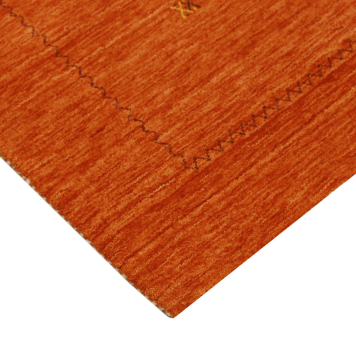 Modern Design Orange Hand Loomed Wool Area Rug - The Rug Decor