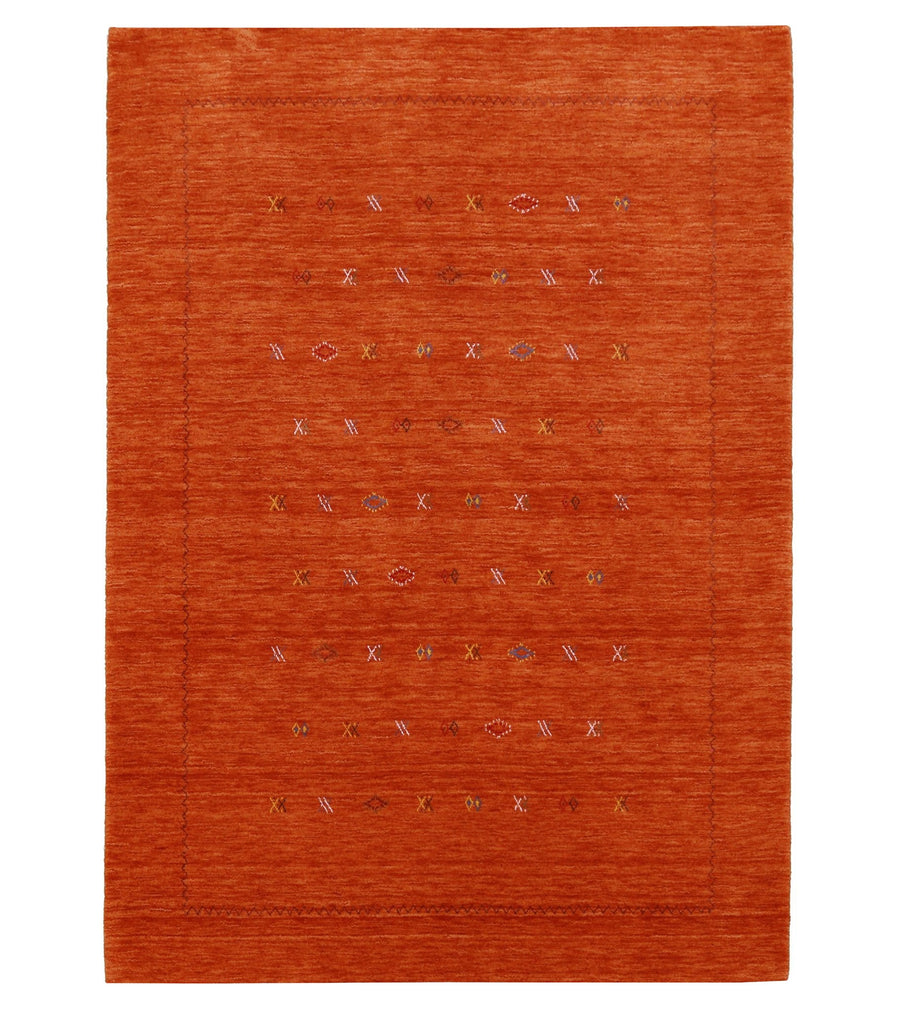 Modern Design Orange Hand Loomed Wool Area Rug - The Rug Decor