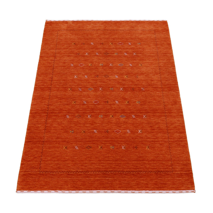 Modern Design Orange Hand Loomed Wool Area Rug - The Rug Decor