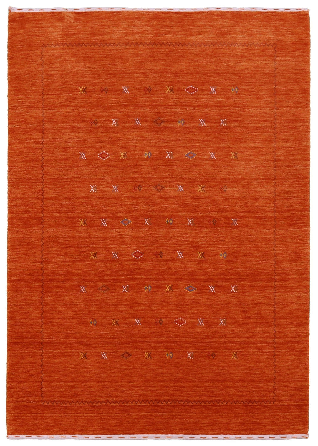 Modern Design Orange Hand Loomed Wool Area Rug - The Rug Decor