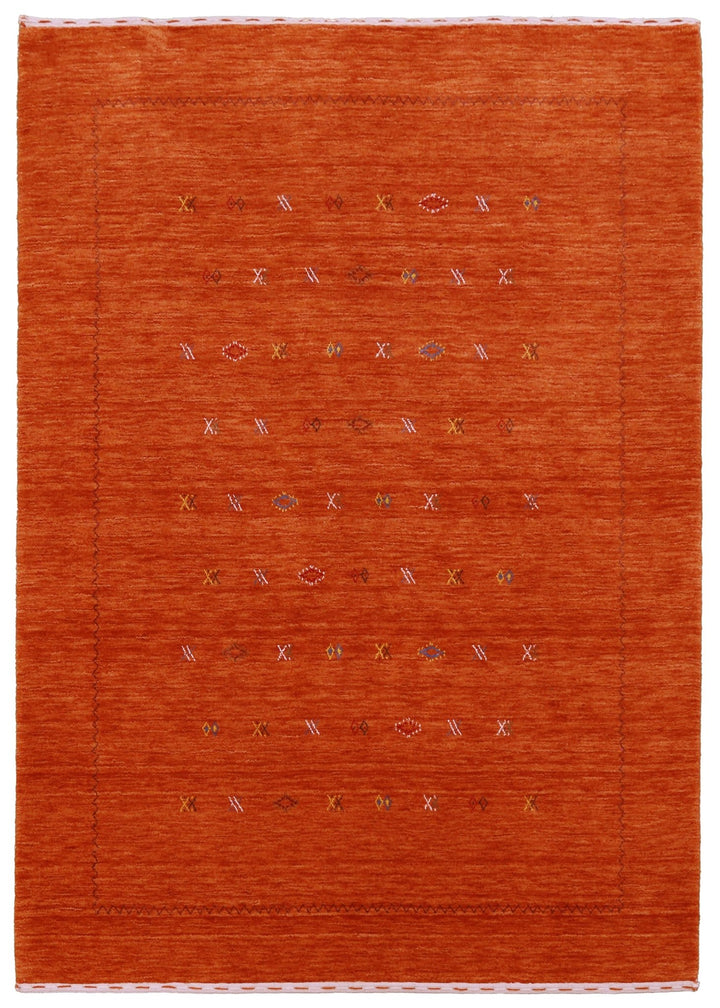 Modern Design Orange Hand Loomed Wool Area Rug - The Rug Decor