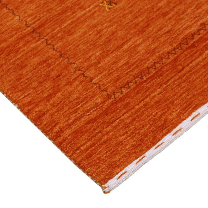 Modern Design Orange Hand Loomed Wool Area Rug - The Rug Decor