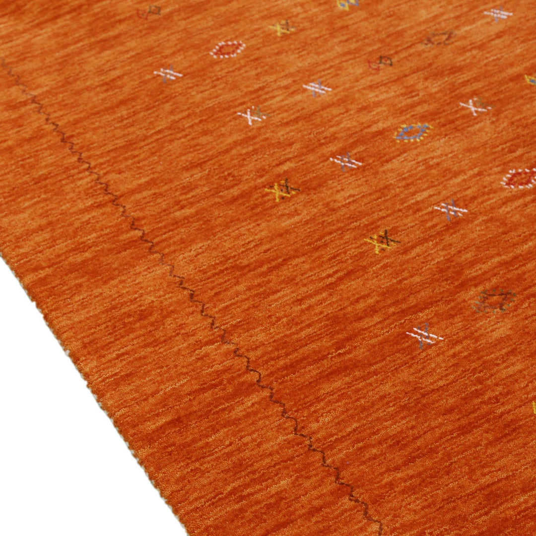 Modern Design Orange Hand Loomed Wool Area Rug - The Rug Decor