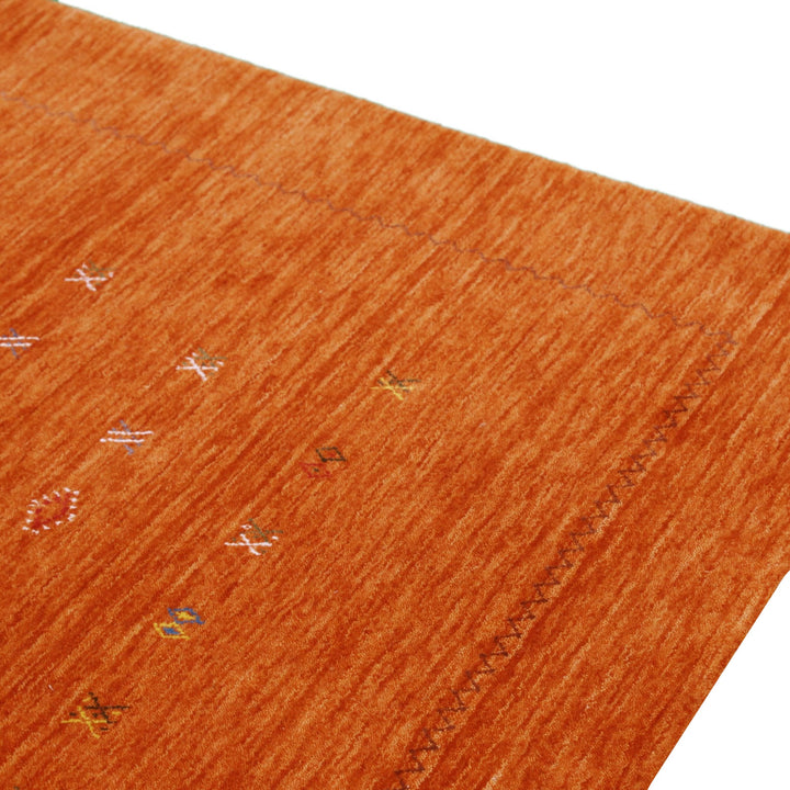 Modern Design Orange Hand Loomed Wool Area Rug - The Rug Decor