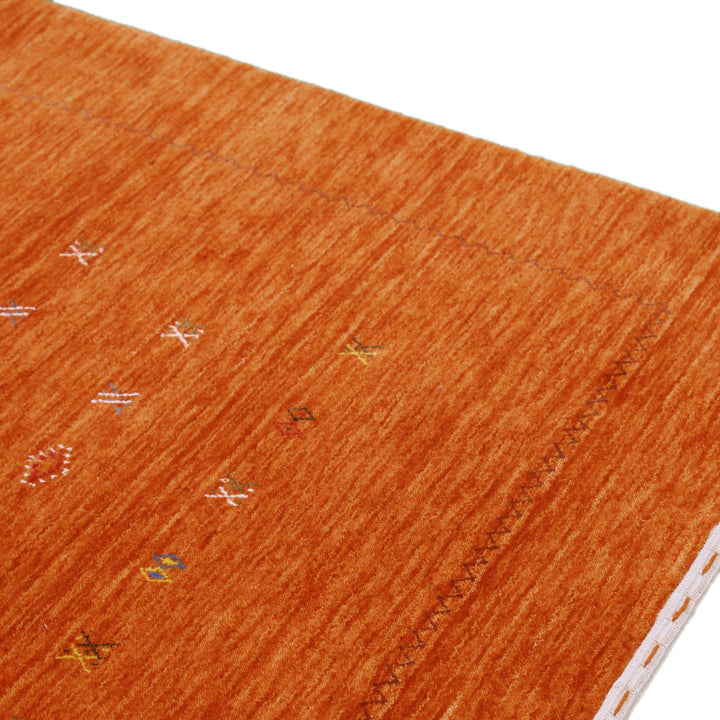 Modern Design Orange Hand Loomed Wool Area Rug - The Rug Decor