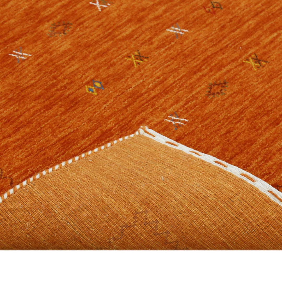 Modern Design Orange Hand Loomed Wool Area Rug - The Rug Decor
