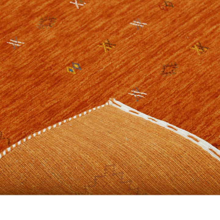 Modern Design Orange Hand Loomed Wool Area Rug - The Rug Decor