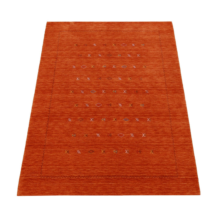 Modern Design Orange Hand Loomed Wool Area Rug - The Rug Decor