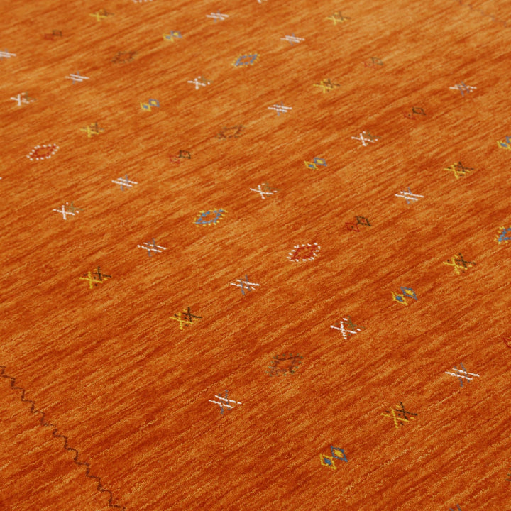Modern Design Orange Hand Loomed Wool Area Rug - The Rug Decor