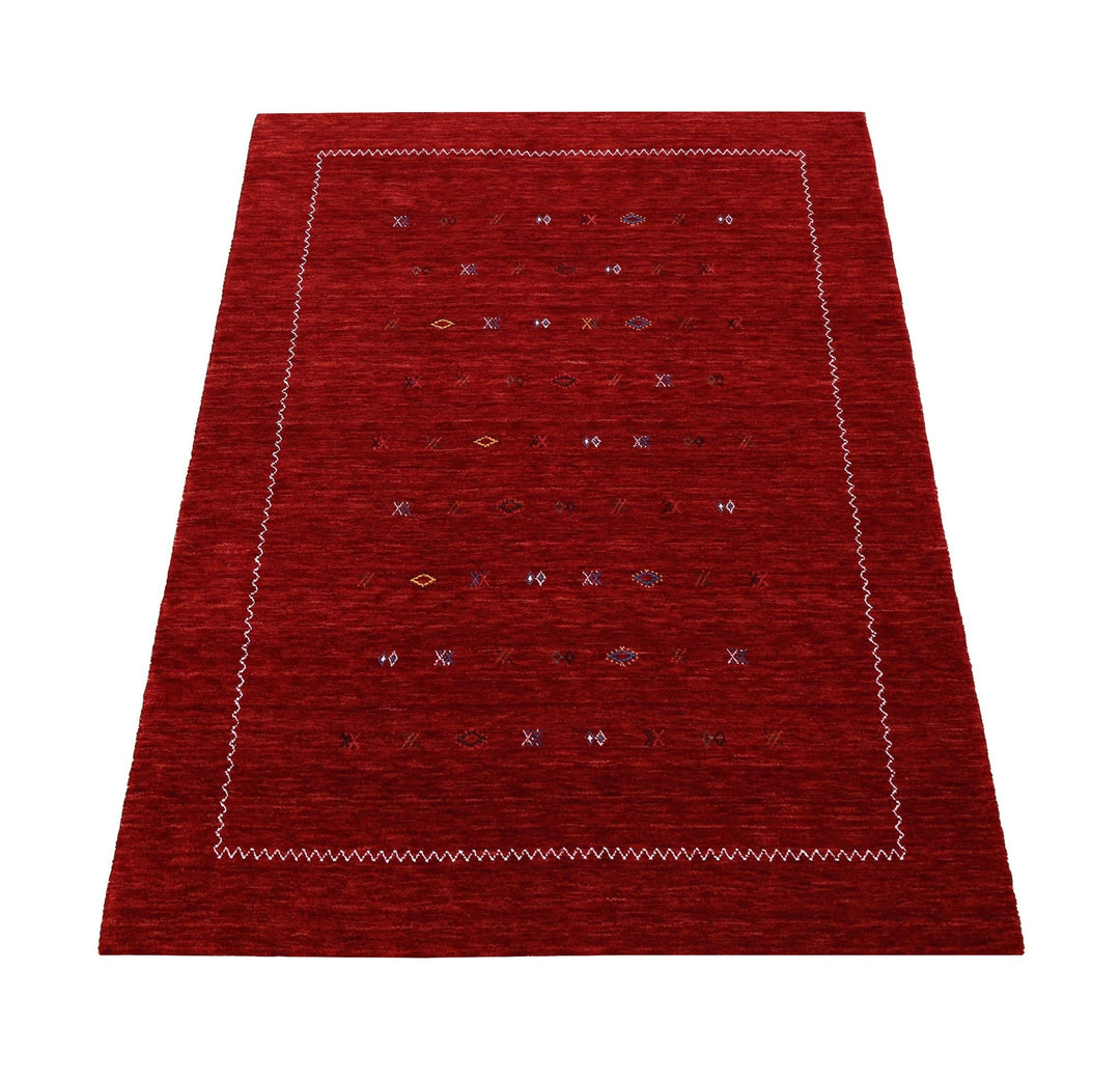 Modern Design Red Hand Loomed Wool Area Rug - The Rug Decor