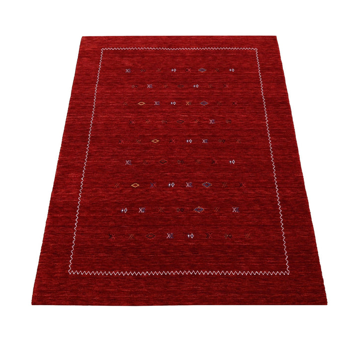 Modern Design Red Hand Loomed Wool Area Rug - The Rug Decor