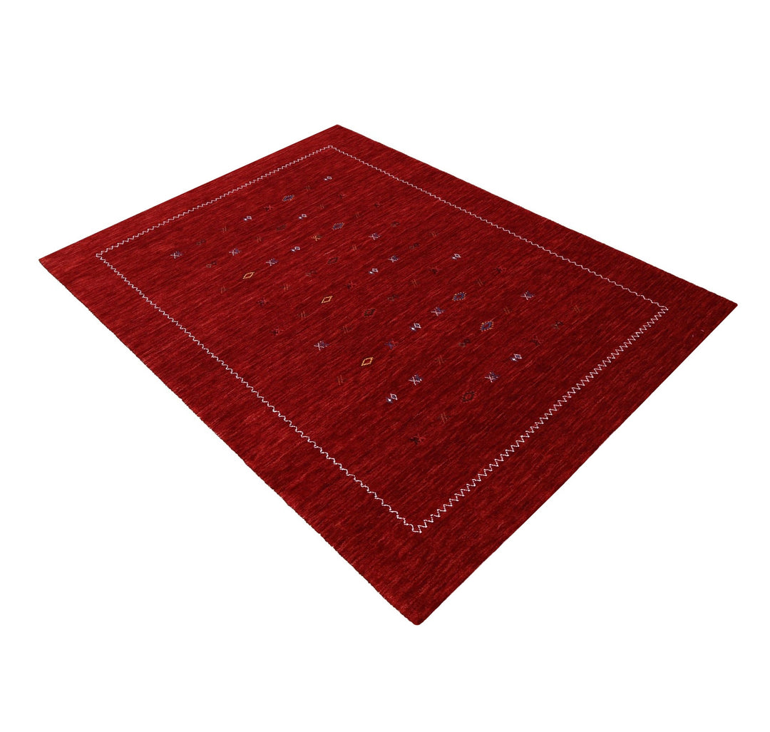 Modern Design Red Hand Loomed Wool Area Rug - The Rug Decor