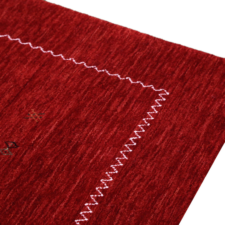 Modern Design Red Hand Loomed Wool Area Rug - The Rug Decor
