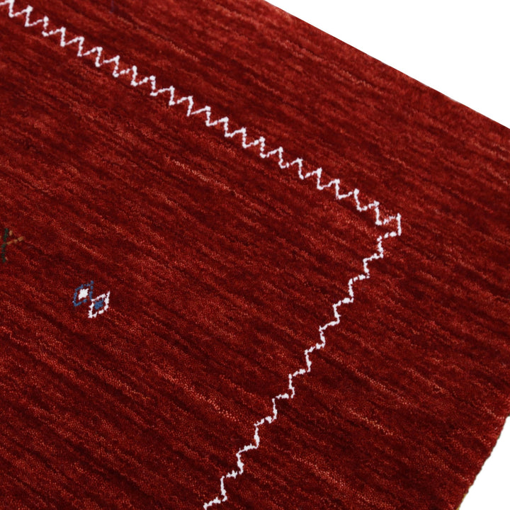 Modern Design Red Hand Loomed Wool Area Rug - The Rug Decor