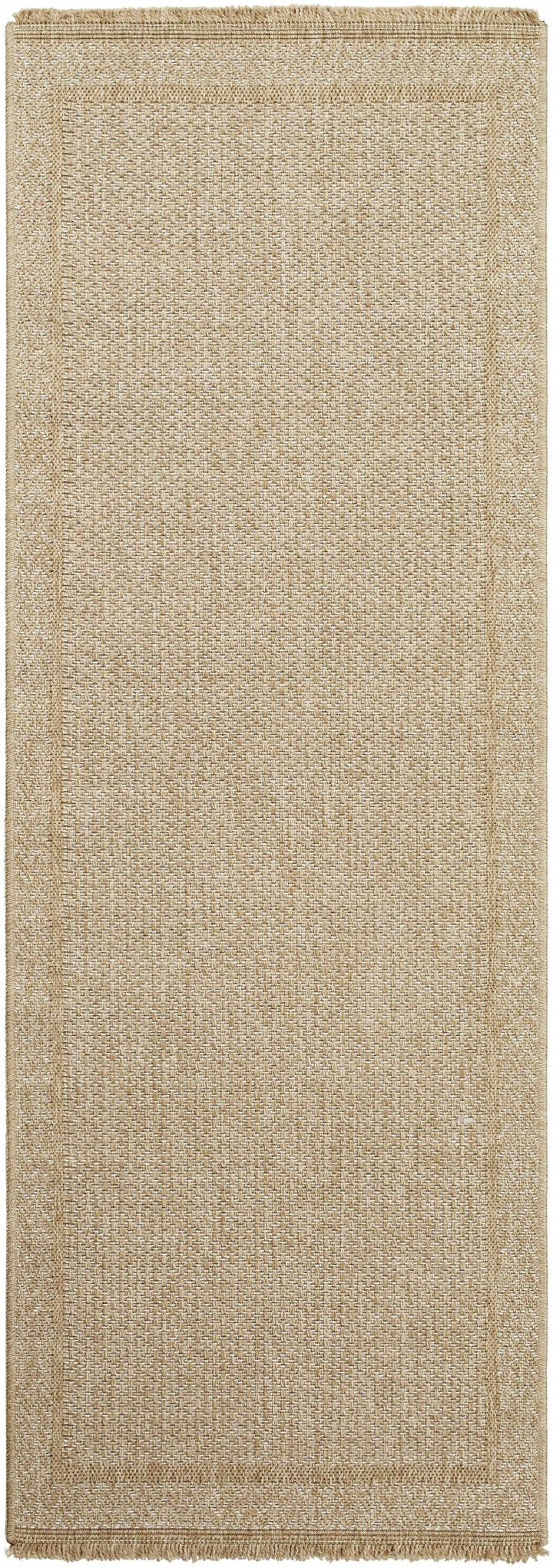 Modern Dorie Beige And White Machine Woven Indoor & Outdoor Rug - The Rug Decor