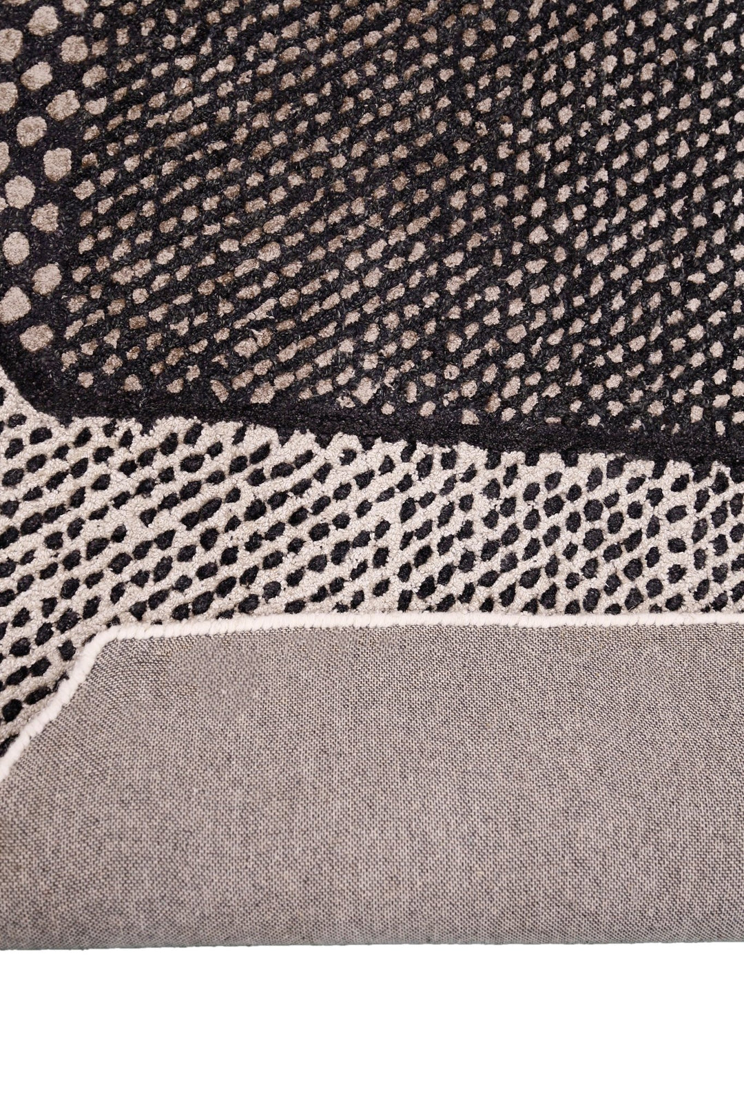 Modern Dotted Mesh Black Hand Tufted 5x8 Wool Area Rug - The Rug Decor