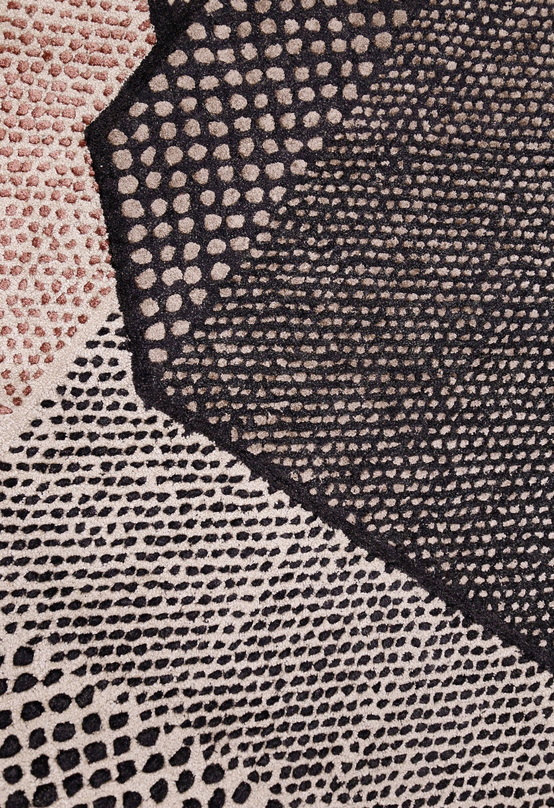 Modern Dotted Mesh Black Hand Tufted 5x8 Wool Area Rug - The Rug Decor