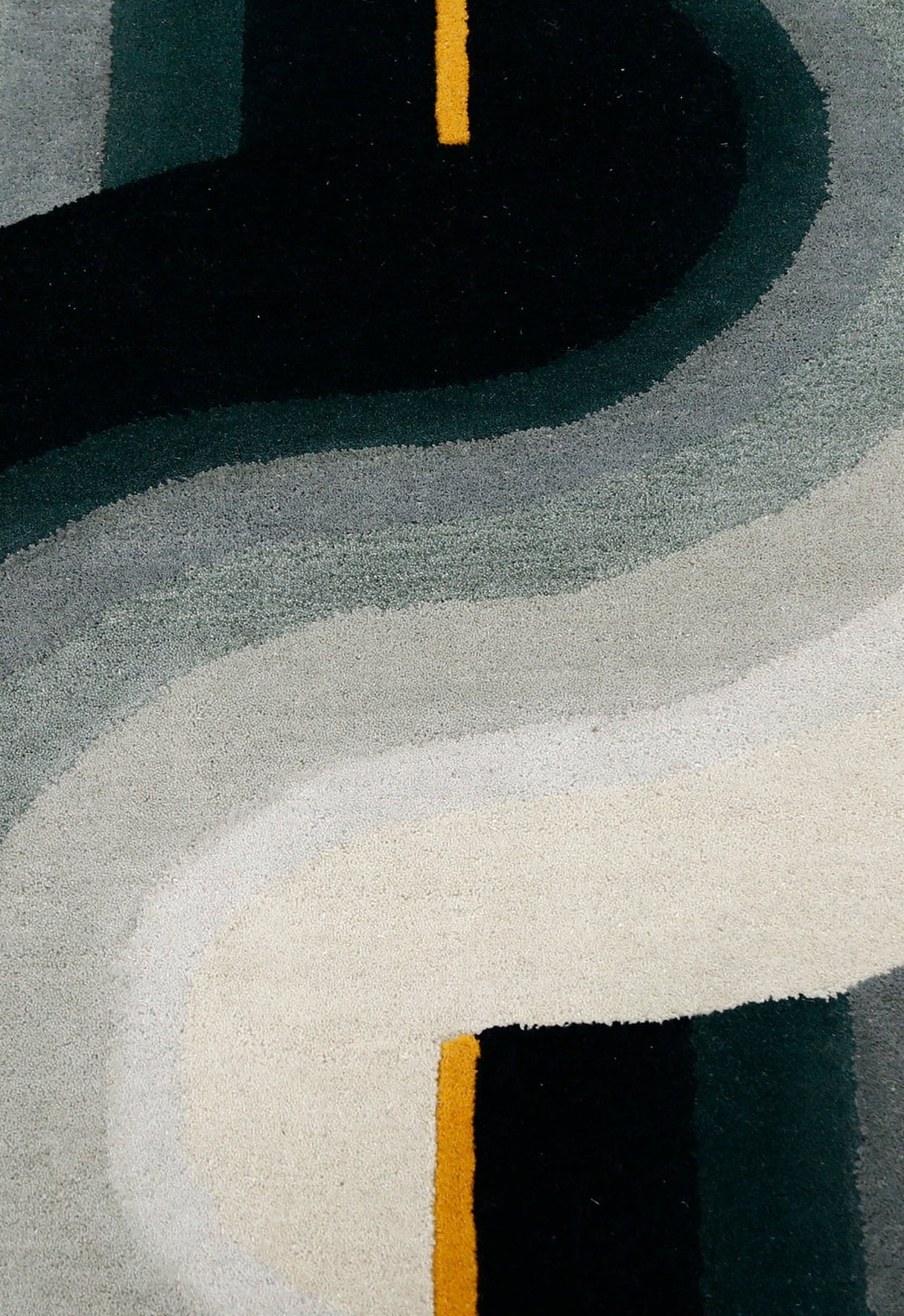 Modern Eclipse Curve Black Hand Tufted 4x6 Wool Rug - The Rug Decor