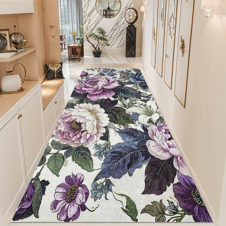 Modern Floral Green Machine Washable Cotton Area Rug - The Rug Decor