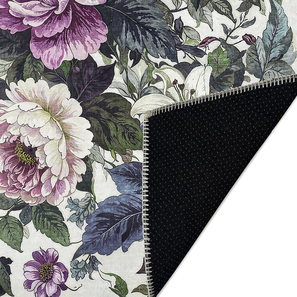 Modern Floral Green Machine Washable Cotton Area Rug - The Rug Decor