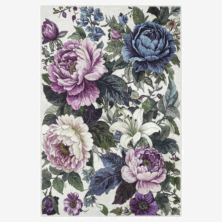 Modern Floral Green Machine Washable Cotton Area Rug - The Rug Decor