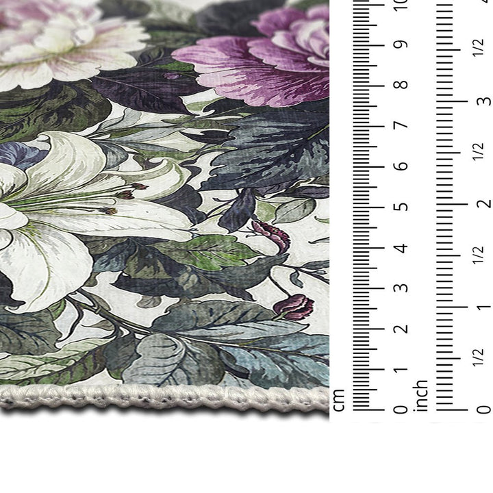 Modern Floral Green Machine Washable Cotton Area Rug - The Rug Decor