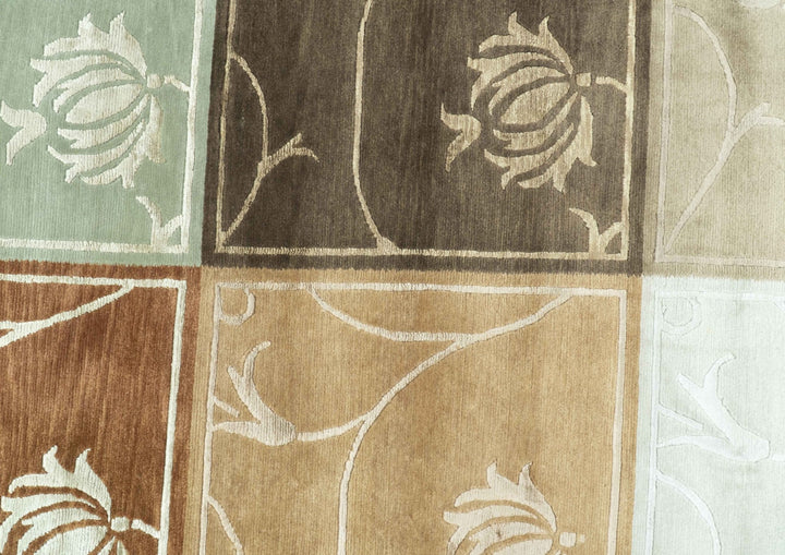 Modern Floral Style Multicolor 4x6 Hand Knotted Wool Area Rug - The Rug Decor