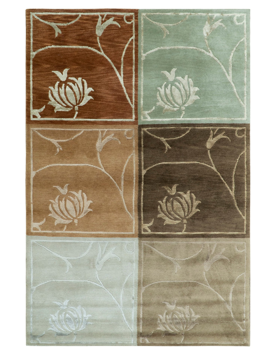 Modern Floral Style Multicolor 4x6 Hand Knotted Wool Area Rug - The Rug Decor